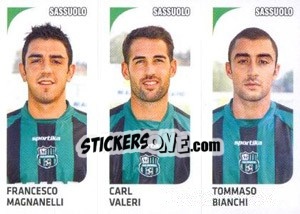Sticker Francesco Magnanelli / Carl Valeri / Tommaso Bianchi - Calciatori 2011-2012 n. 613 - Panini