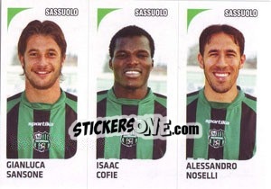 Sticker Gianluca Sansone / Isaac Cofie / Alessandro Noselli - Calciatori 2011-2012 n. 614 - Panini