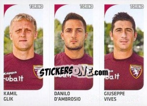 Sticker Kamil Glik / Danilo D'ambrosio / Giuseppe Vives - Calciatori 2011-2012 n. 620 - Panini