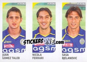 Figurina Juan Gomez Taleb / Nicola Ferrari / Sasa Bjelanovic - Calciatori 2011-2012 - Panini