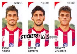 Sticker Evans Soligo / Davide Gavazzi / Gianvito Misuraca - Calciatori 2011-2012 n. 644 - Panini