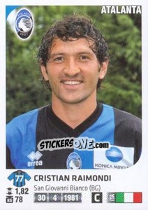 Sticker Cristian Raimondi - Calciatori 2011-2012 n. Ag6 - Panini