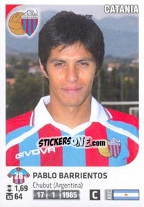 Sticker Pablo Barrientos - Calciatori 2011-2012 n. Ag22 - Panini