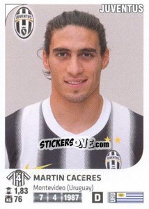Sticker Martín Cáceres - Calciatori 2011-2012 n. Ag56 - Panini
