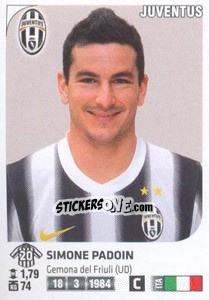 Sticker Simone Padoin - Calciatori 2011-2012 n. Ag59 - Panini