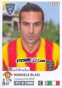 Sticker Manuele Blasi - Calciatori 2011-2012 n. Ag69 - Panini
