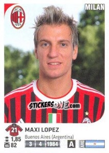 Sticker Maxi Lopez - Calciatori 2011-2012 n. Ag78 - Panini
