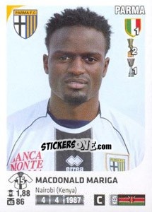 Sticker Macdonald Mariga - Calciatori 2011-2012 n. Ag99 - Panini