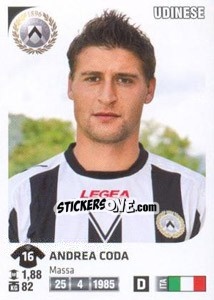 Cromo Andrea Coda - Calciatori 2011-2012 - Panini