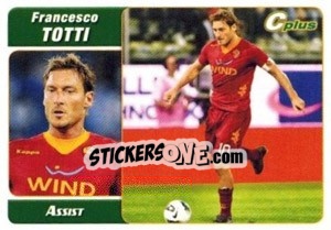 Sticker Francesco Totti - Assist - Calciatori 2011-2012 n. P4 - Panini