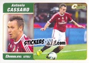 Sticker Antonio Cassano - Dribbling Utili - Calciatori 2011-2012 n. P14 - Panini