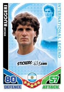 Sticker Oscar Ruggeri - International legends 2010. Match Attax n. 1 - Topps