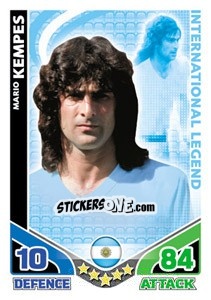 Sticker Mario Kempes - International legends 2010. Match Attax n. 3 - Topps
