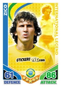 Sticker Zico - International legends 2010. Match Attax n. 6 - Topps