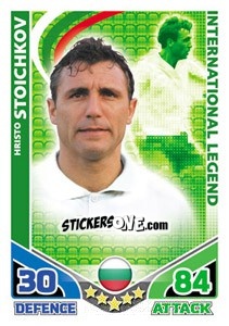 Sticker Hristo Stoichkov - International legends 2010. Match Attax n. 10 - Topps