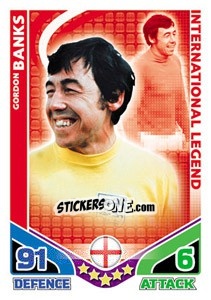 Sticker Gordon Banks - International legends 2010. Match Attax - Topps