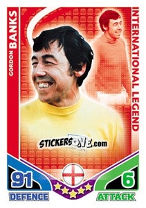 Sticker Gordon Banks - International legends 2010. Match Attax n. 12 - Topps