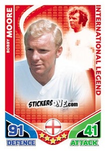 Sticker Bobby Moore - International legends 2010. Match Attax - Topps