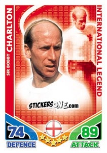 Sticker Bobby Charlton - International legends 2010. Match Attax n. 15 - Topps