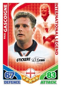 Sticker Paul Gascoigne - International legends 2010. Match Attax n. 16 - Topps