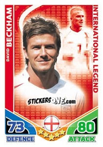 Sticker David Beckham - International legends 2010. Match Attax - Topps