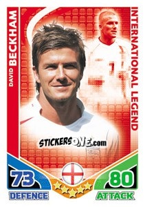 Sticker David Beckham - International legends 2010. Match Attax n. 17 - Topps