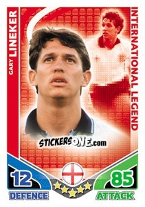 Sticker Gary Lineker - International legends 2010. Match Attax n. 22 - Topps