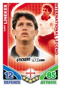 Figurina Gary Lineker - International legends 2010. Match Attax - Topps