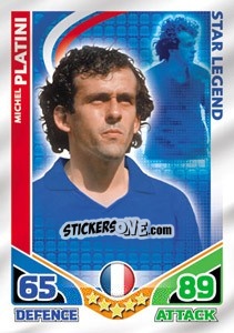 Sticker Michel Platini - International legends 2010. Match Attax n. 25 - Topps