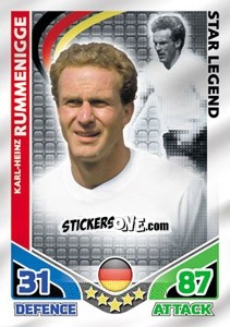 Sticker Karl-Heinz Rummenigge - International legends 2010. Match Attax - Topps