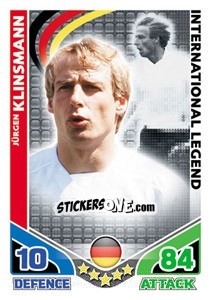 Cromo Jurgen Klinsmann - International legends 2010. Match Attax - Topps