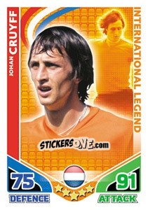 Sticker Johan Cruyff - International legends 2010. Match Attax - Topps