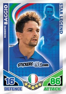Sticker Roberto Baggio - International legends 2010. Match Attax n. 37 - Topps