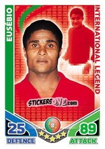 Sticker Eusebio - International legends 2010. Match Attax n. 38 - Topps