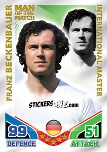 Sticker Franz Beckenbauer - International legends 2010. Match Attax n. 43 - Topps
