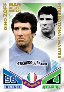 Sticker Dino Zoff - International legends 2010. Match Attax - Topps