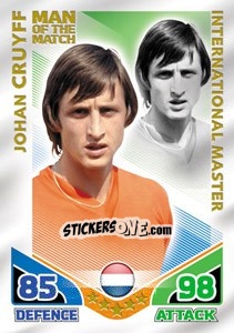 Sticker Johan Cruyff - International legends 2010. Match Attax n. 45 - Topps