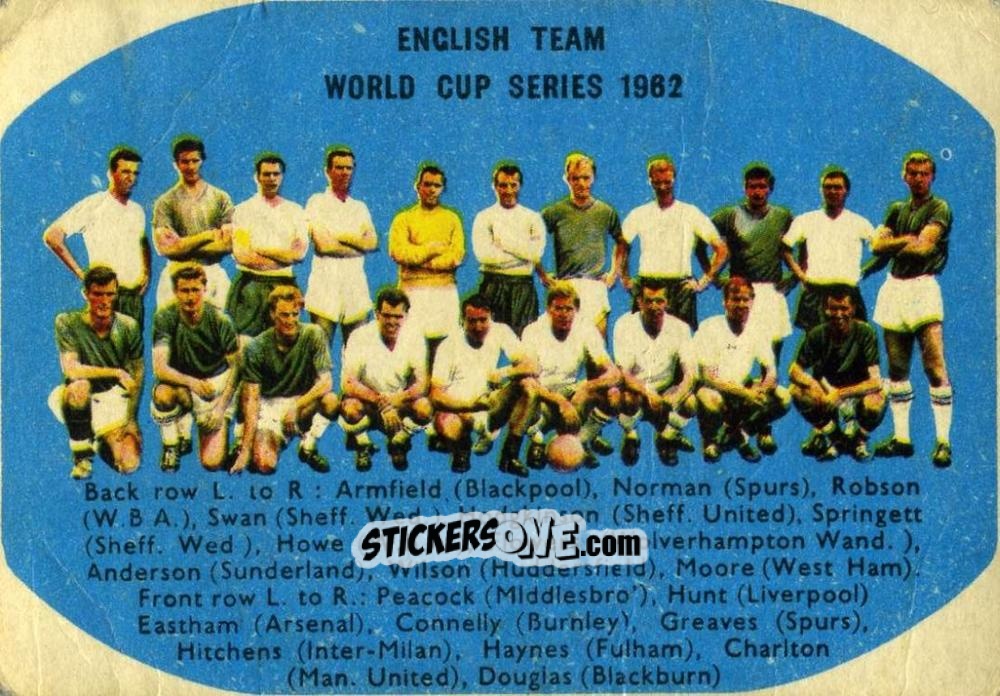 Sticker English Team World Cup Series 1962 - Bazooka 1962 n. 81 - A&BC