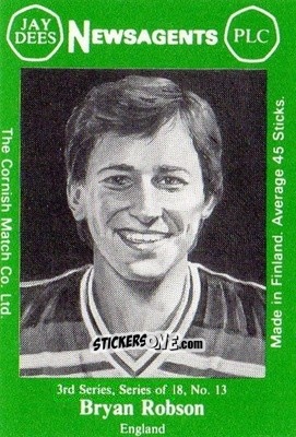 Sticker Bryan Robson - Footballers 3rd Series 1982-1983
 n. 13 - Cornish Match Company
