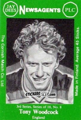 Figurina Tony Woodcock - Footballers 3rd Series 1982-1983
 n. 8 - Cornish Match Company
