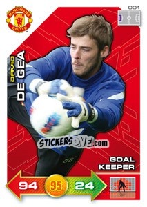 Sticker David de Gea - Manchester United 2011-2012. Adrenalyn Xl n. 1 - Panini