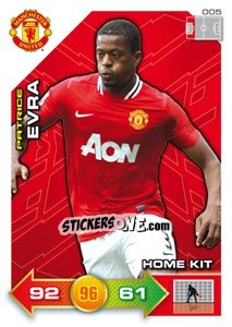 Sticker Patrice Evra - Manchester United 2011-2012. Adrenalyn Xl - Panini