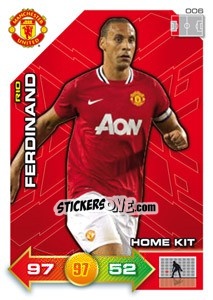 Sticker Rio Ferdinand - Manchester United 2011-2012. Adrenalyn Xl n. 6 - Panini