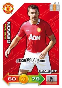 Sticker Darron Gibson - Manchester United 2011-2012. Adrenalyn Xl n. 19 - Panini