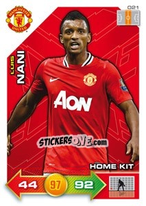 Sticker Luis Nani - Manchester United 2011-2012. Adrenalyn Xl n. 21 - Panini