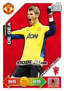 Sticker David de Gea - Manchester United 2011-2012. Adrenalyn Xl n. 31 - Panini