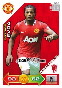 Sticker Patrice Evra - Manchester United 2011-2012. Adrenalyn Xl n. 35 - Panini