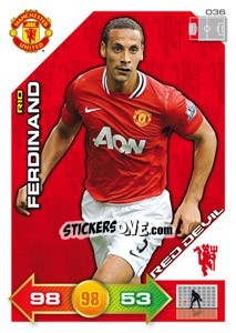 Sticker Rio Ferdinand - Manchester United 2011-2012. Adrenalyn Xl n. 36 - Panini