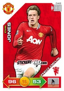 Sticker Phil Jones - Manchester United 2011-2012. Adrenalyn Xl n. 42 - Panini