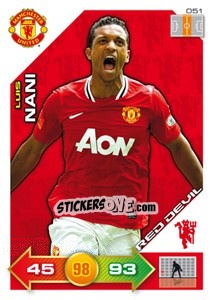 Sticker Luis Nani - Manchester United 2011-2012. Adrenalyn Xl - Panini